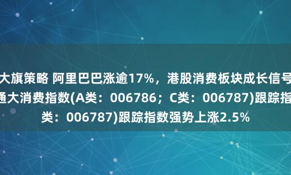大旗策略 阿里巴巴涨逾17%，港股消费板块成长信号明确，泰康港股通大消费指数(A类：006786；C类：006787)跟踪指数强势上涨2.5%